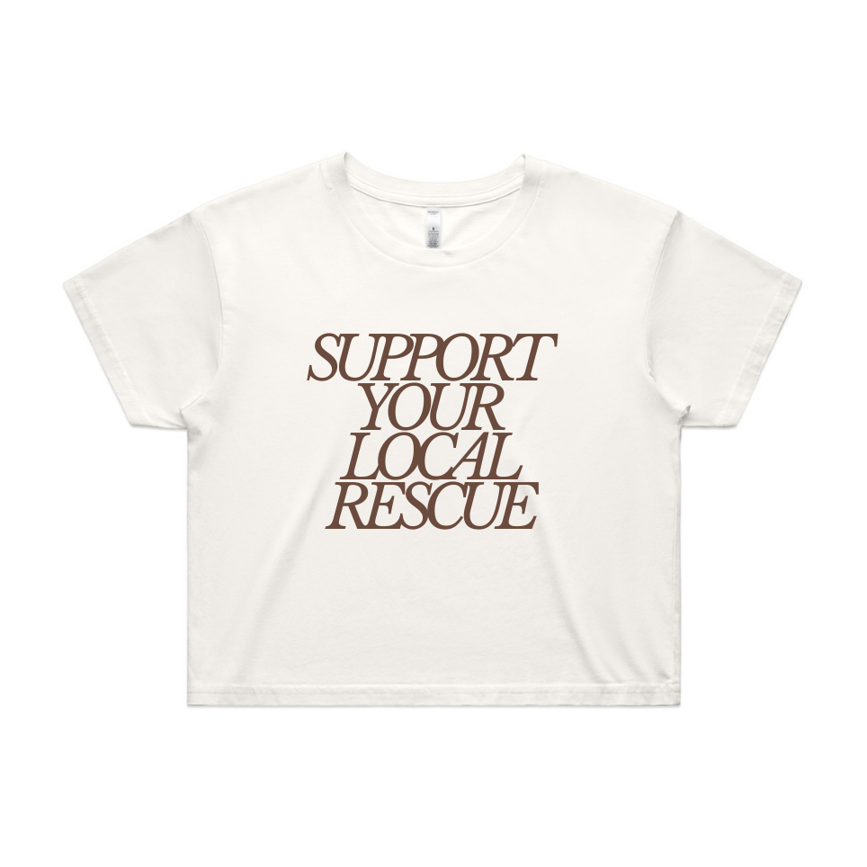 Support Your Local Rescue Womens Cropped Tshirt