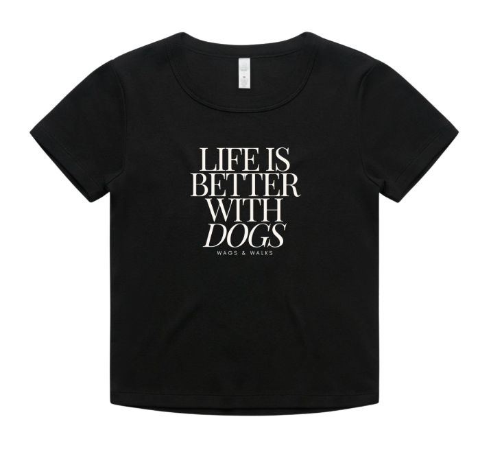 Life is Better with Dogs Black Baby Tee