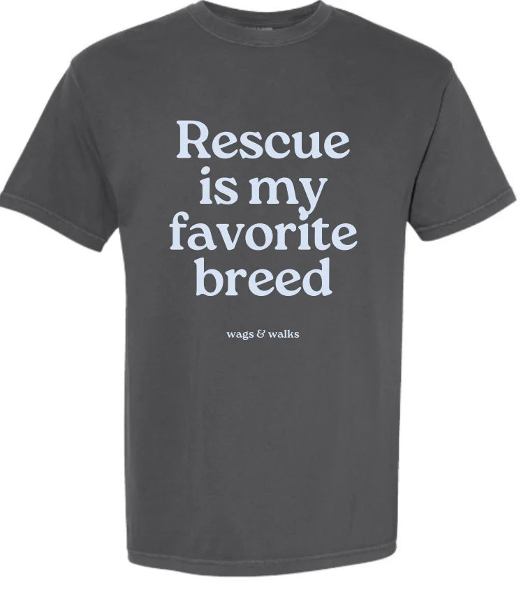 Rescue is My Favorite Breed Vintage Tee in Grey