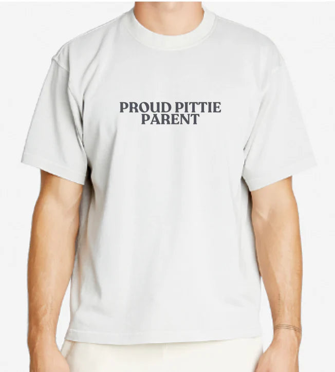 Proud Pittie Parent Heavyweight Tee in White