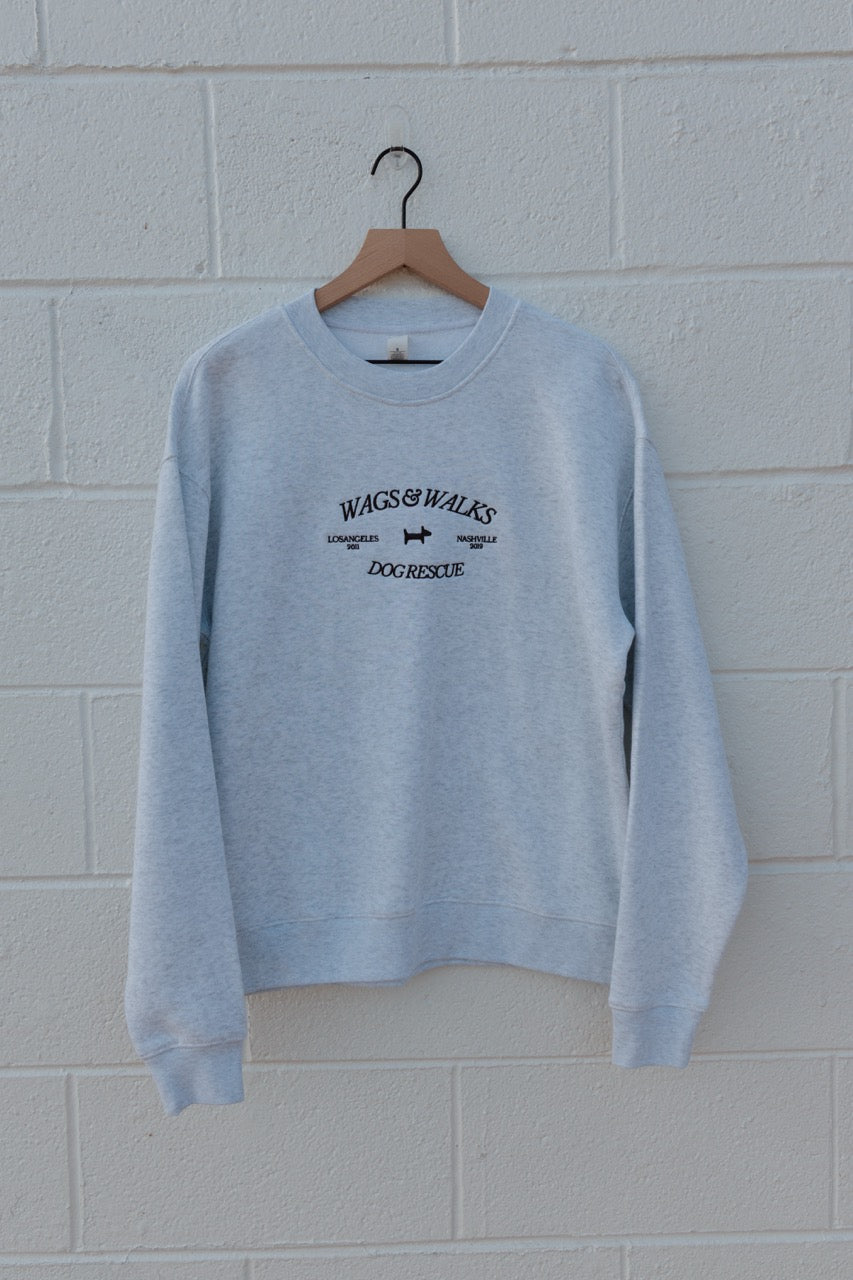 Wags & Walks Dog Rescue Embroidered Crewneck