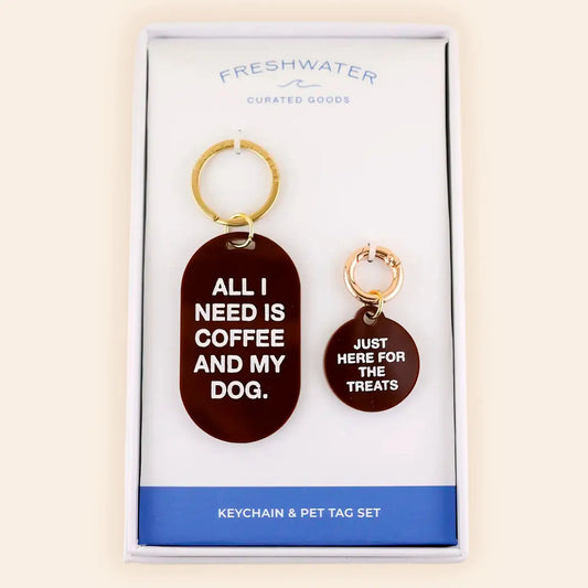 Freshwater Duo Keychain - Coffee & My Dog