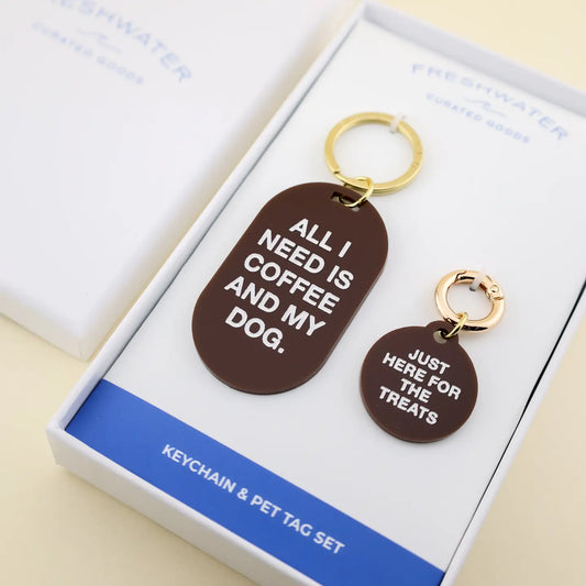Freshwater Duo Keychain - Coffee & My Dog