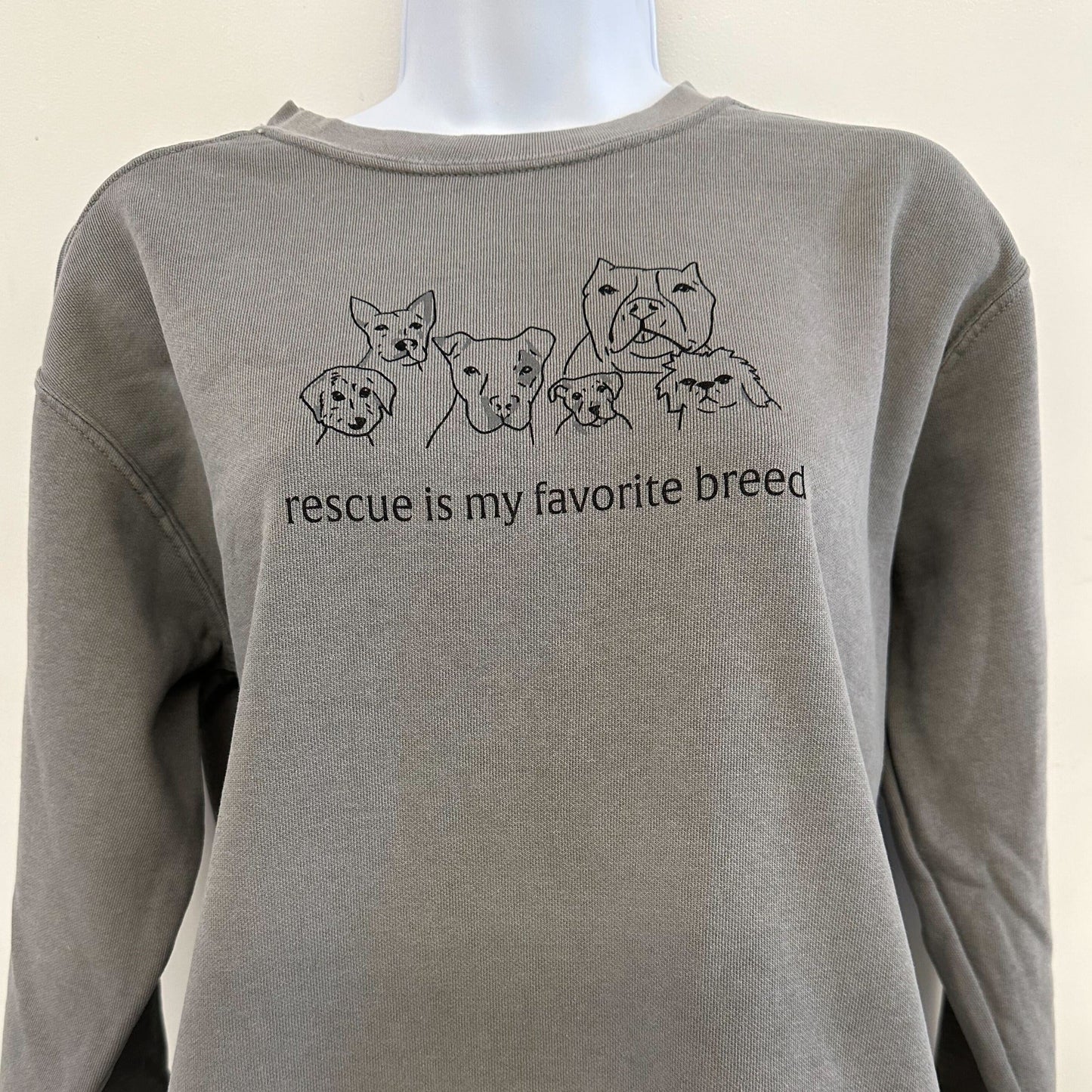 Wags Rescue Ilustration Embroidered Sweatshirt in Gray