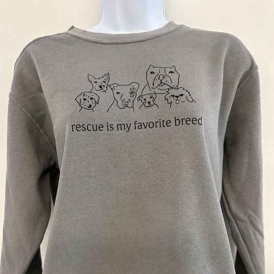 Wags Rescue Ilustration Embroidered Sweatshirt in Gray