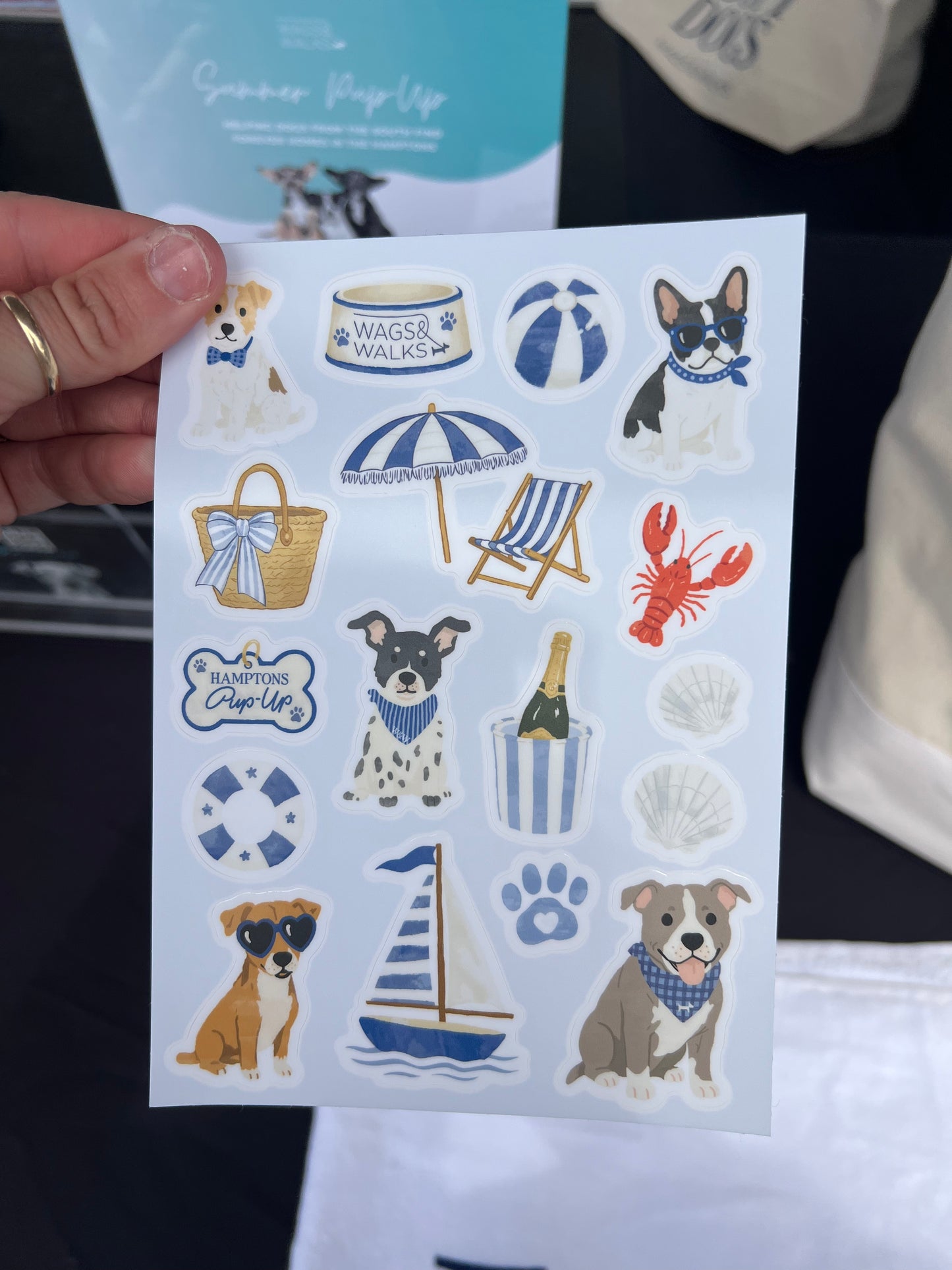 Wags and Walks Hamptons Sticker Sheet