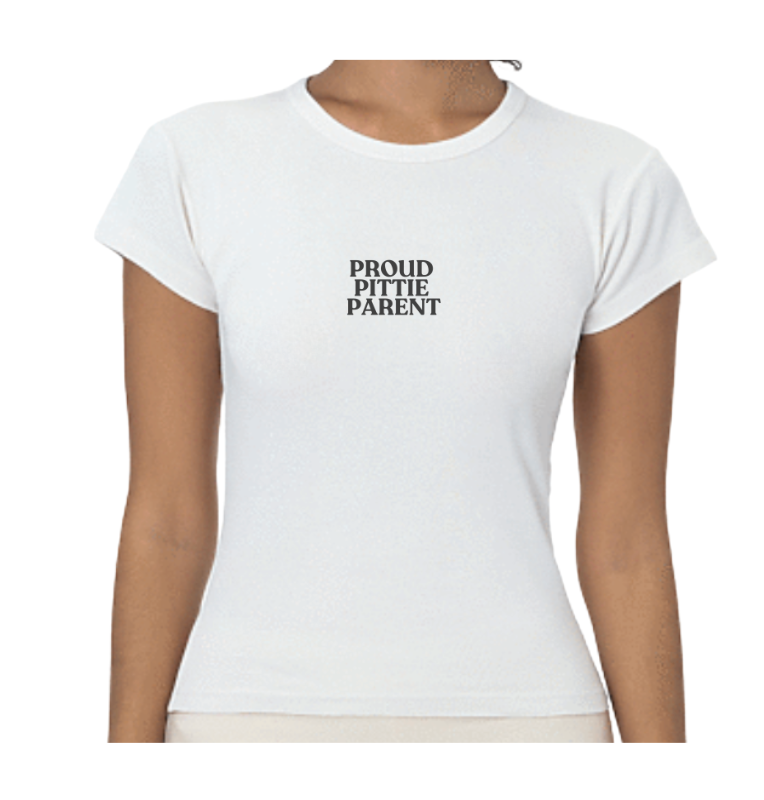 Proud Pittie Parent White Baby Tee