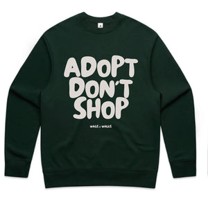 Wags Adopt Don't Shop Crew in Pine Green