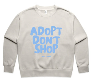 Wags Adopt Don't Shop Women's Crew in Bone