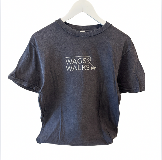 Wags & Walks Vintage Logo Tee in Grey