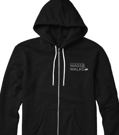 Wags & Walks Logo Zip Up Sweatshirt in Black