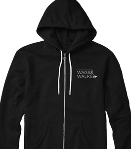 Wags Black Logo Zip Up Sweatshirt