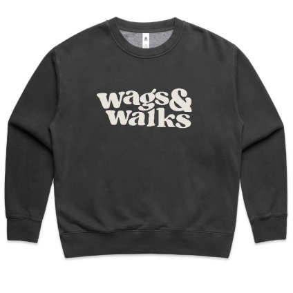 Wags & Walks Crewneck in Faded Black