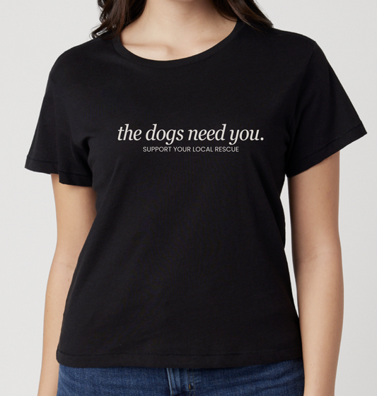 The Dogs Need You Crop Tee in Black