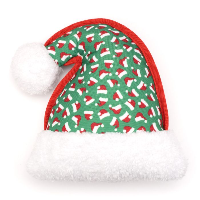 Holiday The Worthy Dog Santa Hat Toy