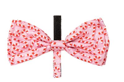 Holiday FuzzYard Bowtie Candy Cane Pink L