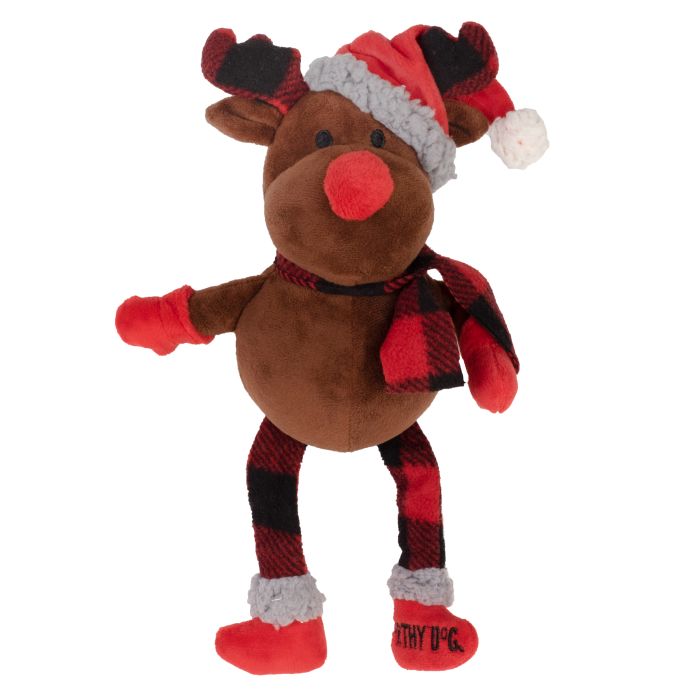 Holiday The Worthy Dog Buffalo Reindeer Toy